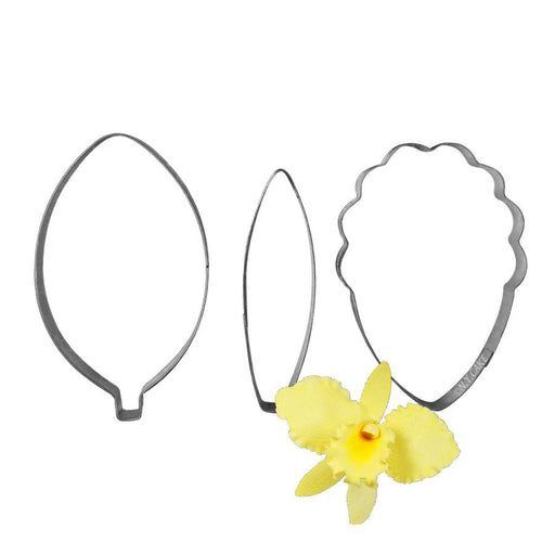 Cattleya Orchid Petal and Leaf Cutter Set of 3 by James Rosselle for gum paste and fondant