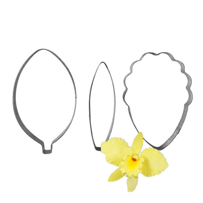 Cattleya Orchid Petal and Leaf Cutter Set of 3 by James Rosselle for gum paste and fondant