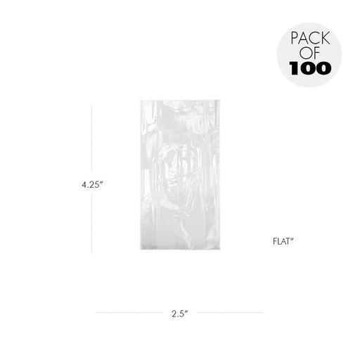 Clear cellophane treat bags 2 1/2 x 4 1/4 inch pack of 100 for candy cookies chocolates and bakery packaging made in USA