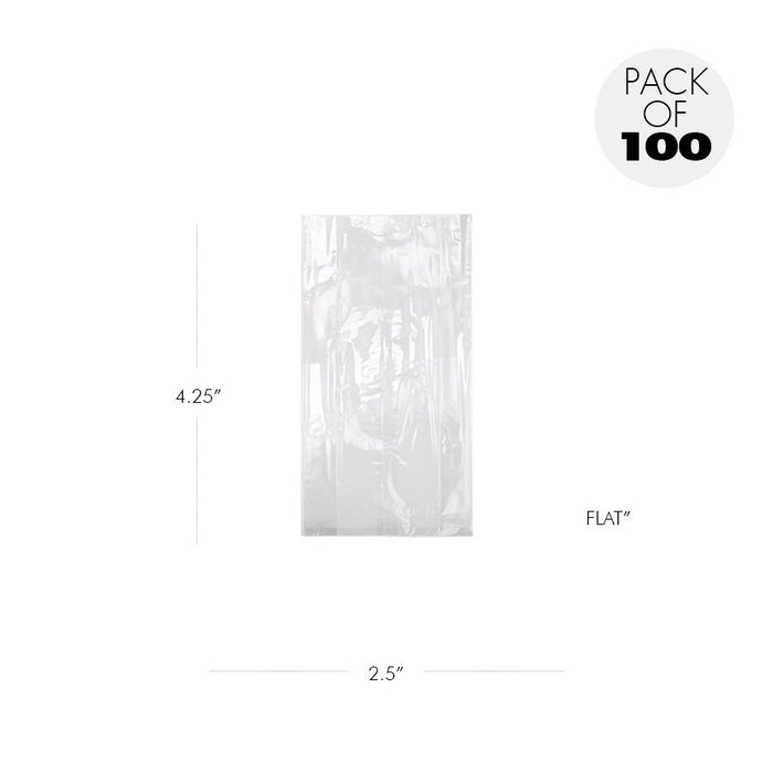Clear cellophane treat bags 2 1/2 x 4 1/4 inch pack of 100 for candy cookies chocolates and bakery packaging made in USA