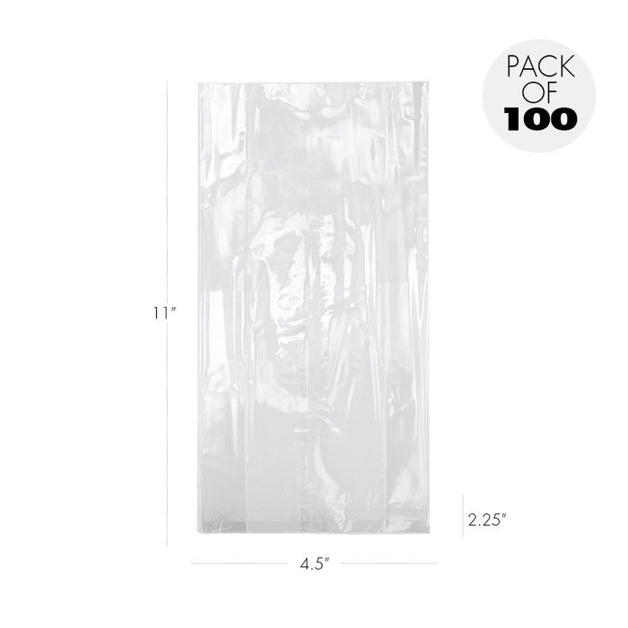 gusset cellophane bags 4.5x2.25x11