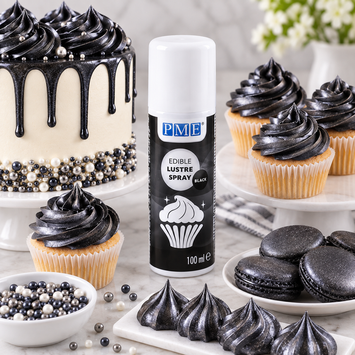 PME Black Edible Lustre Spray Food Color – 100 ml