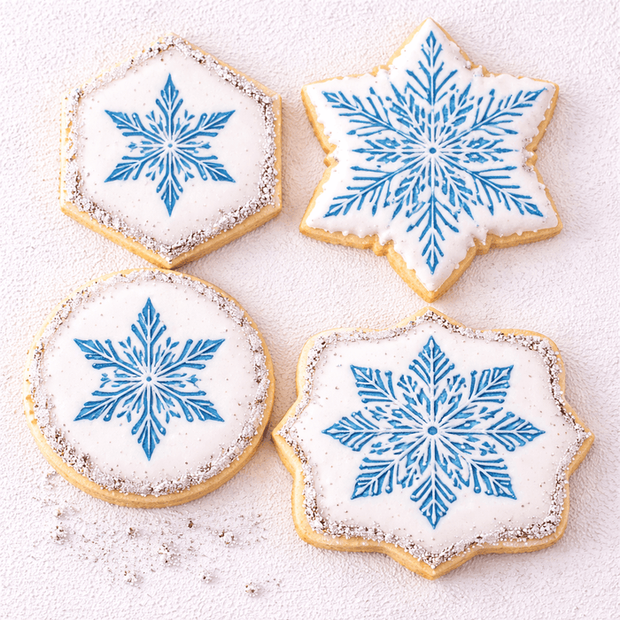 Chilly Snowflakes Stencil Set for Cakes, Cookies, Cupcakes, & Macarons