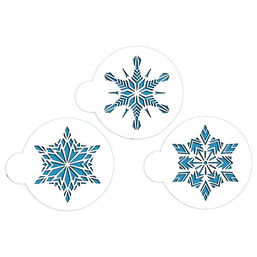 NY Cake Chilly Snowflakes 3-piece stencil set for cakes and cookies
