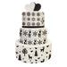Christmas tiered cake decorated with reusable holiday cake stencils