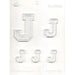 Letter J chocolate candy mold with multiple alphabet letter sizes for personalized chocolates and cake decorating
