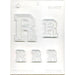 Letter R chocolate candy mold with multiple alphabet letter sizes for personalized chocolates and cake decorating