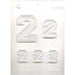 Collegiate Number 2 chocolate candy mold with large, medium and small varsity-style number cavities