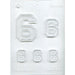 Collegiate number 6 or 9 chocolate candy mold with multiple sizes for birthdays, graduations, sports-themed desserts, and cake decorating