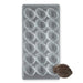 18-cavity conch shell polycarbonate chocolate mold for making detailed seashell-shaped chocolates.