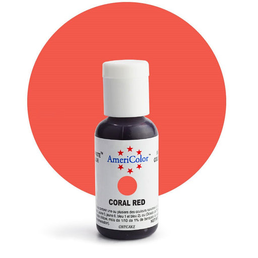 Coral Red Gel Paste - .75 ounce By Americolor - NY Cake | Cake Decorating & Baking Supplies