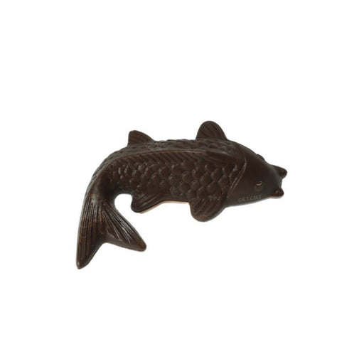 6-cavity koi fish polycarbonate chocolate mold for creating detailed fish-shaped chocolates and candies.