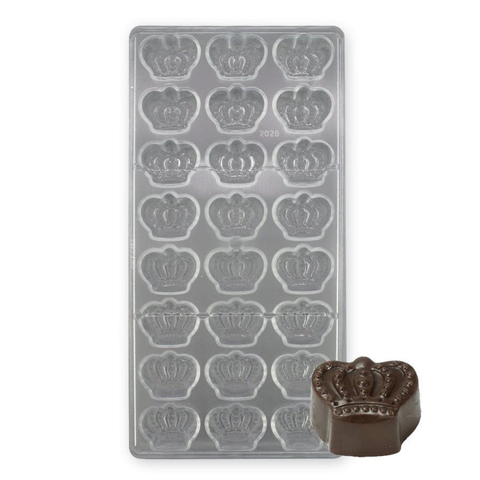 Crown 24-cavity polycarbonate chocolate mold for candy and chocolate making