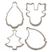 Christmas cookie cutter set 4 piece stainless steel elf reindeer Santa tree