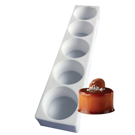 5 cavity cylinder silicone baking mold 5.6 oz for cakes and desserts