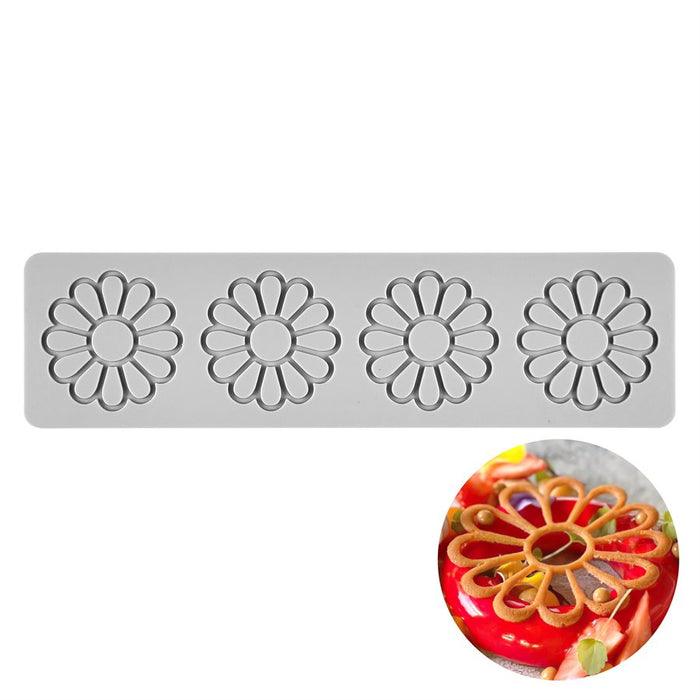 daisy lace tuile silicone mold floral cake decoration