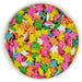Colorful daisy shape sprinkles for cakes, cupcakes and desserts