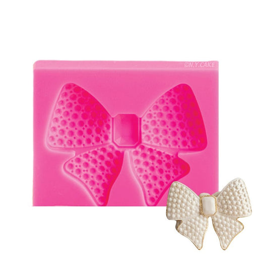 Diamond encrusted bow silicone fondant mold for cake decorating, gum paste, modeling chocolate, candy and luxury cake decorations.