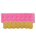 Diamond lace silicone cake decorating mold for creating edible lace borders on cakes, cupcakes, cookies, and fondant decorations