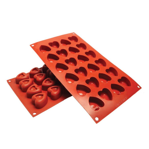 NY Cake dimpled heart 0.7 oz silicone baking mold for chocolates, mousse, mini cakes, candy and Valentine's Day desserts