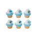 Disney Frozen cupcake rings pack of 12 reusable plastic cupcake toppers featuring Frozen character designs for birthday parties and themed desserts.
