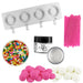 Donut cakesicle decorating kit with silicone mold, Merckens chocolate, sprinkles, decorating dust and glitter pop sticks