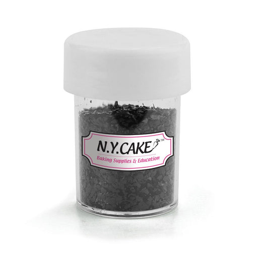 Edible Glitter Black 1/4 Ounce - NY Cake | Cake Decorating & Baking Supplies