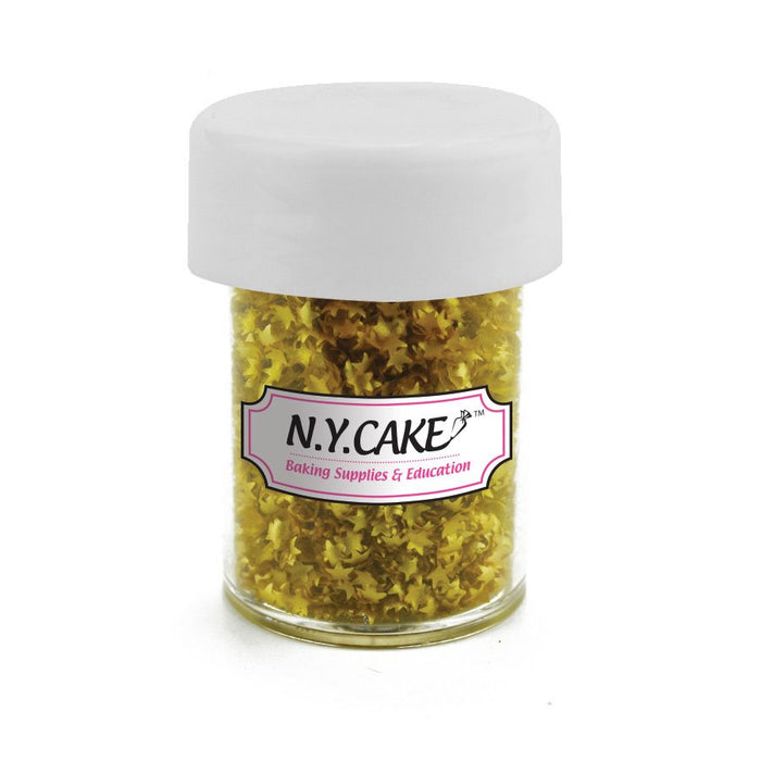 Edible Glitter Gold Stars - 4.5 Grams - NY Cake | Cake Decorating & Baking Supplies