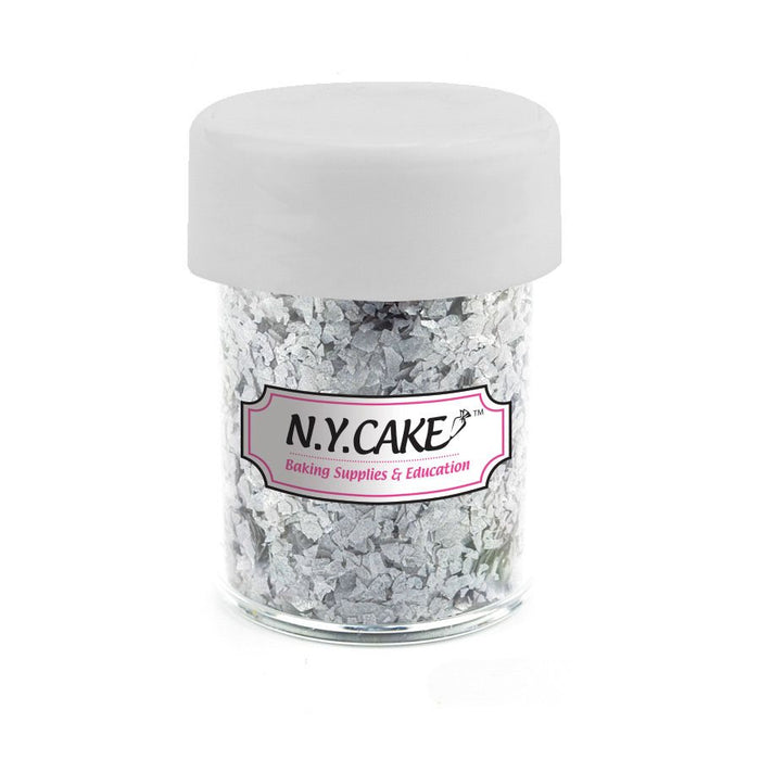 Edible Glitter Metallic Silver 1/4 Ounce - NY Cake | Cake Decorating & Baking Supplies