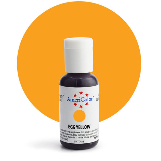 AmeriColor Egg Yellow Soft Gel Paste food coloring .75 oz bottle for cakes, cookies, fondant, buttercream, royal icing, and bakery decorating.