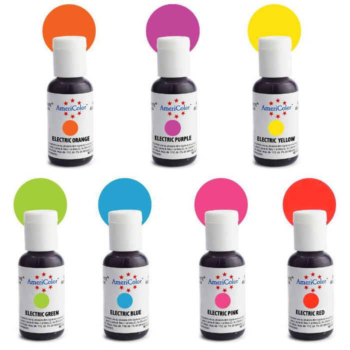 AmeriColor Electric Soft Gel Paste Food Color Kit with 7 colors