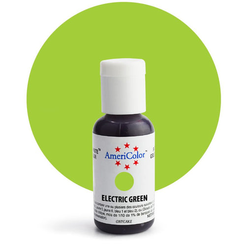 AmeriColor Electric Green Soft Gel Paste Food Coloring .75 oz bottle for cakes, fondant, buttercream, cookies, and dessert decorating