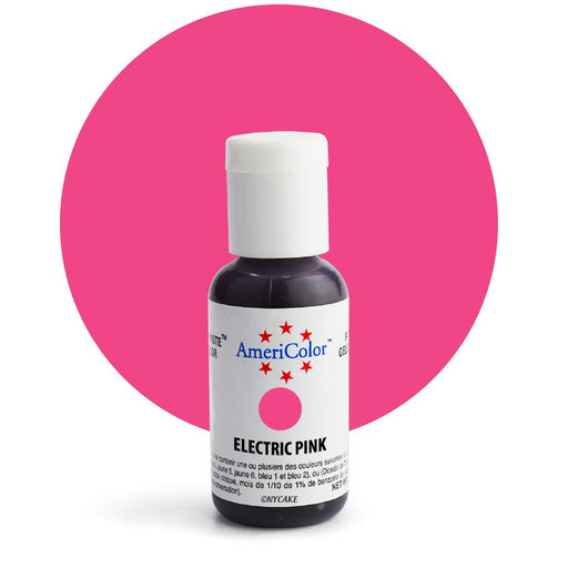 AmeriColor Electric Pink Soft Gel Paste Food Coloring .75 oz bottle for cakes, fondant, buttercream, cookies, and dessert decorating