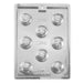 Emoji chocolate candy mold with assorted smiley face designs for party treats and cake decorating