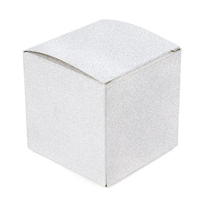 Silver Glitter Cupcake Box 3" x 3" x 3" - NY Cake | Cake Decorating & Baking Supplies