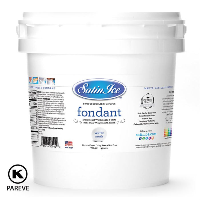 Satin Ice Rolled Fondant Icing White 20 Pounds - NY Cake | Cake Decorating & Baking Supplies