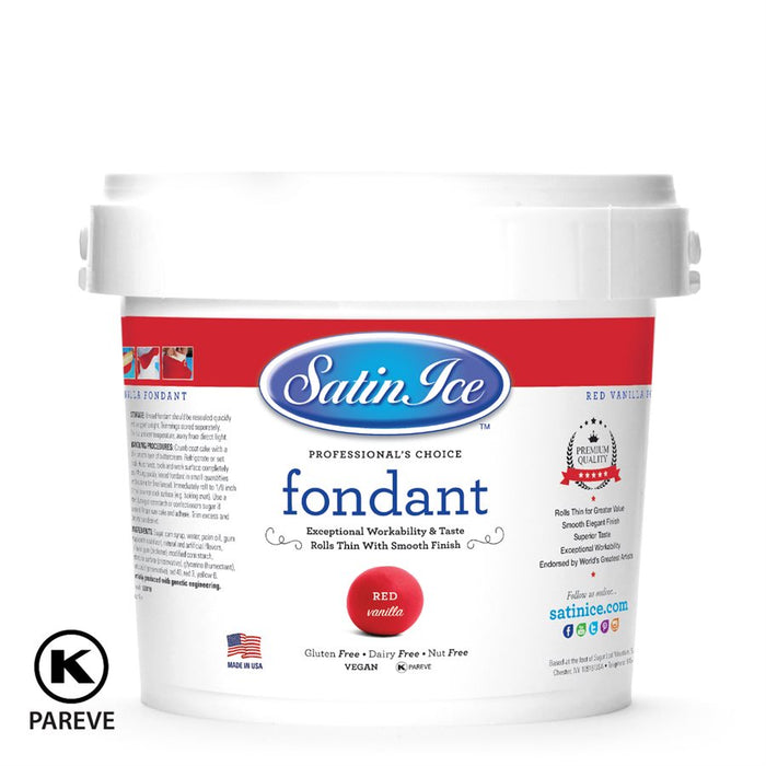 Satin Ice Rolled Fondant Icing Red 5 Pounds - NY Cake | Cake Decorating & Baking Supplies