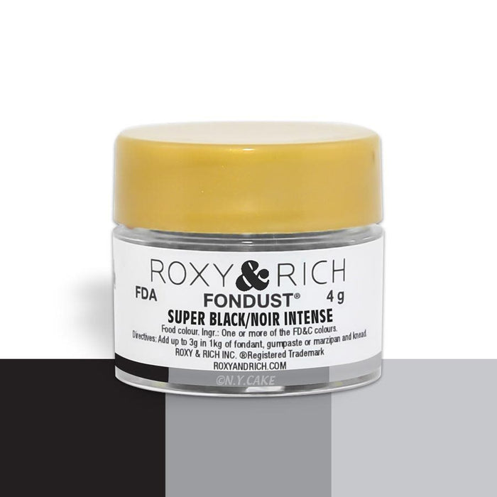 Super Black Fondust Food Coloring By Roxy Rich 4 gram - NY Cake | Cake Decorating & Baking Supplies