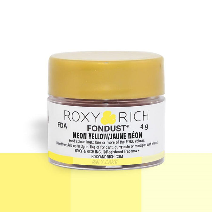 Neon Yellow Fondust Food Coloring By Roxy Rich 4 gram - NY Cake | Cake Decorating & Baking Supplies