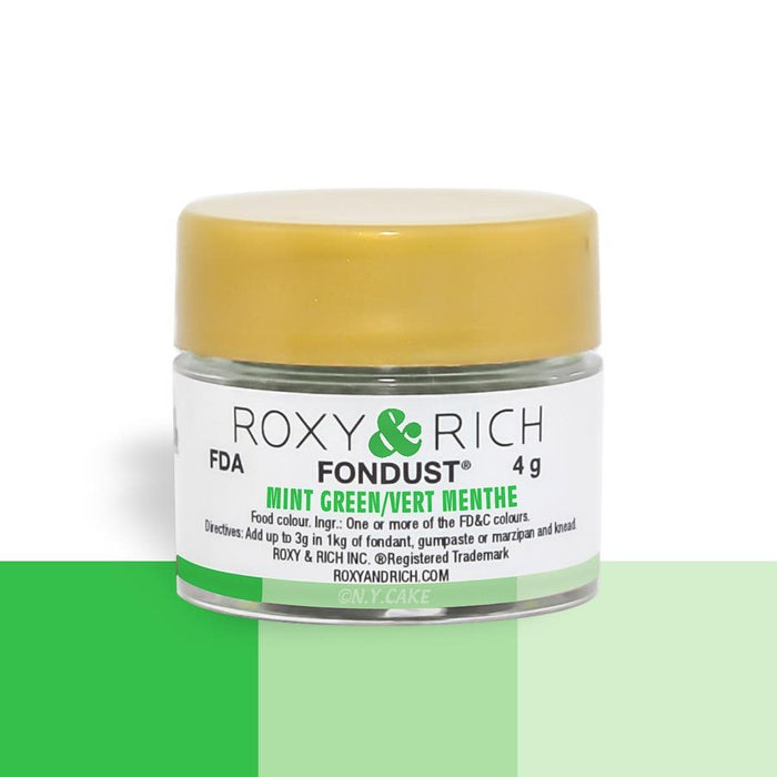 Mint Green Fondust Food Coloring By Roxy Rich 4 gram - NY Cake | Cake Decorating & Baking Supplies