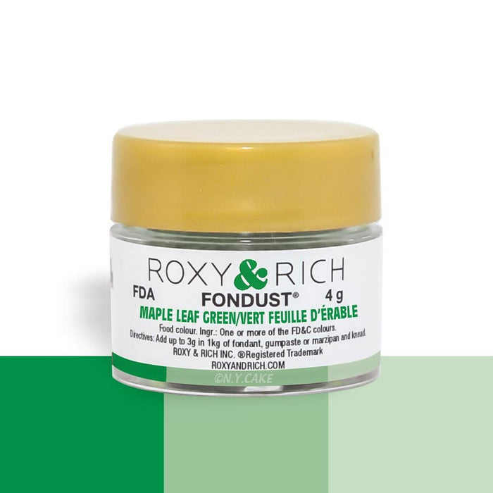 Maple Leaf Green Fondust Food Coloring By Roxy Rich 4 gram - NY Cake | Cake Decorating & Baking Supplies