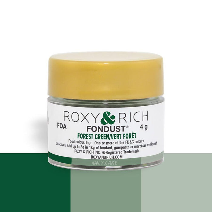 Forest Green Fondust Food Coloring By Roxy Rich 4 gram - NY Cake | Cake Decorating & Baking Supplies