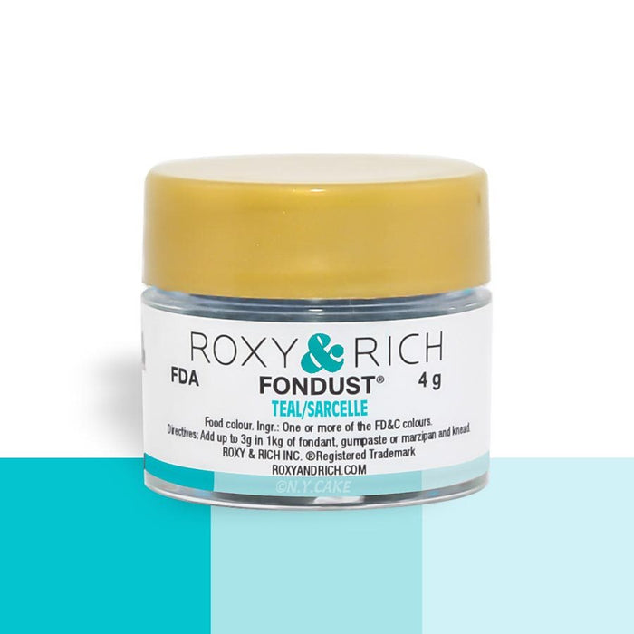 Teal Fondust Food Coloring By Roxy Rich 4 gram - NY Cake | Cake Decorating & Baking Supplies