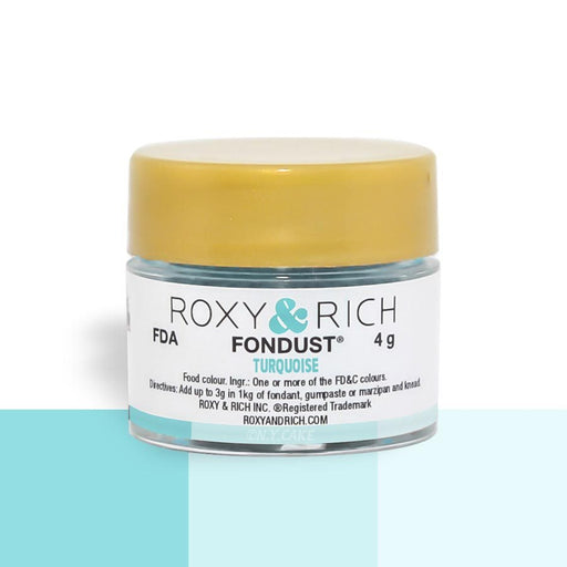 Turquoise Fondust Food Coloring By Roxy Rich 4 gram - NY Cake | Cake Decorating & Baking Supplies