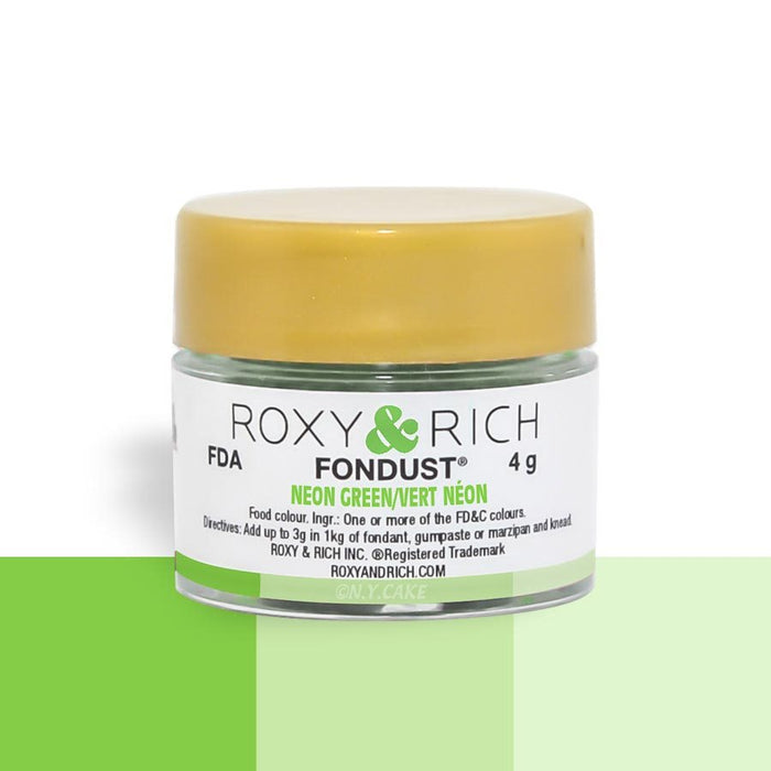 Neon Green Fondust Food Coloring By Roxy Rich 4 gram - NY Cake | Cake Decorating & Baking Supplies