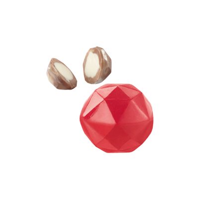 Wilton faceted gemstone chocolate candy mold showing red and gold jewel-shaped finished chocolates
