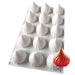 White fancy kiss silicone baking and freezing mold with 15 cavities for mousse desserts, chocolates, frozen treats, and bakery creations by NY Cake®