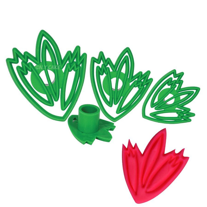 Fantasy leaf cutter set with four sizes for fondant, gum paste, cookies, cupcakes, cakes and floral cake decorating.