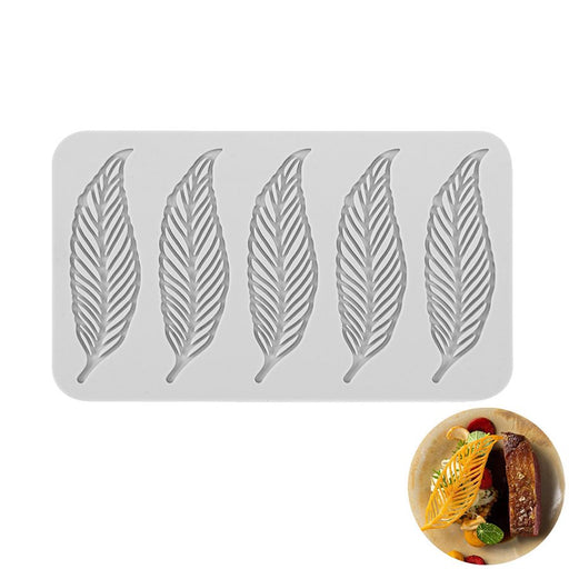 Feather leaf lace silicone mold for fondant chocolate and cake decorating