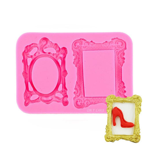 Decorative frame silicone fondant mold for cake decorating